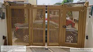 Trackless folding gate  automatic folding gate  automated bifold gate [upl. by Artina]