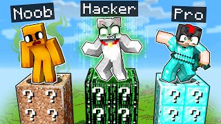 ¿PUEDES SOBREVIVIR a las TORRES MÁS ALTAS de LUCKY BLOCK 😂😱 NOOB vs PRO vs HACKER en MINECRAFT [upl. by Lambart825]