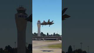 USA Jet Fighter F35 escorting Air Force One and landing [upl. by Suidaht775]