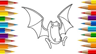 How to Draw and Color Golbat  Pokemon [upl. by Gehman]