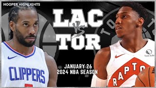 LA Clippers vs Toronto Raptors Full Game Highlights  Jan 26  2024 NBA Season [upl. by Nevetse912]