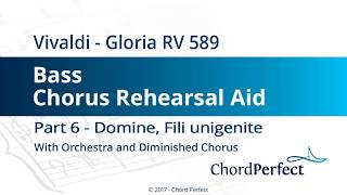 Vivaldis Gloria Part 6  Domine Fili unigenite  Bass Chorus Rehearsal Aid [upl. by Gabriellia]