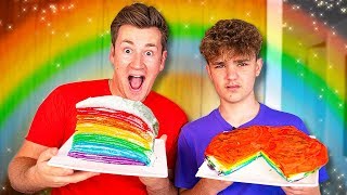 BROTHERS ATTEMPT TO RECREATE ‘TASTY’ RAINBOW CREPE CAKE RECIPE [upl. by Ahsenom]