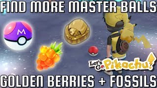 RESPAWNING Extra Masterballs Fossils amp Golden Berries  Pokémon Lets Go PikachuEevee Guide [upl. by Nagap]