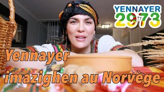 Yennayer imaziɣen  ♓️ Yennayer 2973 au Norvège en famille 🇳🇴 🤎 Assegas aameggaz 2023 [upl. by Ogeid]