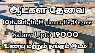 💥 ஆட்கள் தேவைRoomFoodamp Upto 19000Chennai Job Vacancy 2024 TamilChennai Jobs Today Openings [upl. by Clarey]