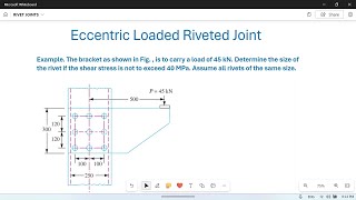 Riveted Joints 15 Design of eccentrically loaded Riveted joint Numerical Problem02 [upl. by Emmery100]