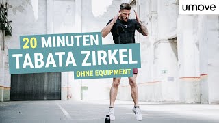 20 MINUTEN TABATA ZIRKELTRAINING  Ohne Equipment  nur Eigenkörpergewicht umove [upl. by Beall976]