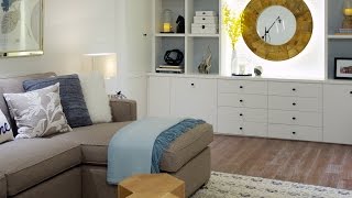 Interior Design – Small Space Makeover A Bright And Cheerful Basement [upl. by Schalles25]