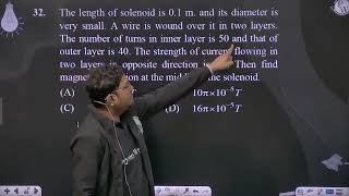 The length of solenoid is 01 m and its diameter is very small A wire is wound over it in two [upl. by Nnep75]