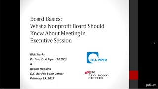 Board Basics What a Nonprofit Board Should Know About Meeting in Executive Session [upl. by Costanzia]