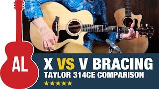 X vs V Bracing  2018 Taylor 314ce Comparison [upl. by Gleich]