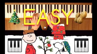 Hark The Herald Angels Sing A Charlie Brown Christmas Easy Piano Tutorial [upl. by Allene]