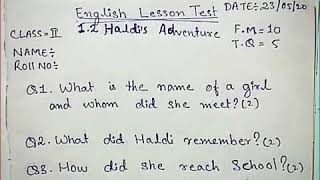 Day 18 class 2 lesson test 12 Haldis Adventure by ravi rai [upl. by Sadinoel]