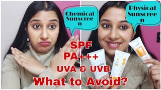 Sunscreen Guide 101 in India Physical amp Chemical Sunscreens FDA approval SPF PA [upl. by Nnylacissej441]