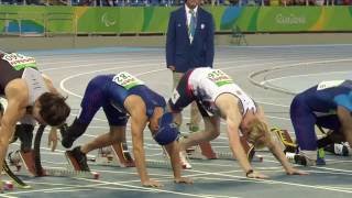 Rio 2016 Paralympics 100m T44 T43 Final Jonnie Peacock Olympic Gold [upl. by Githens]