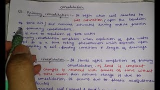 Basic of consolidation of soil primary and secondary consolidation in hindi [upl. by Ardnot]