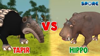 Tapir vs Hippo  Jungle Beast vs Savannah Beast S1E7  SPORE [upl. by Eillit]