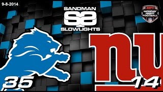 Lions New York Giants 2014 Slowlights [upl. by Dlorad]