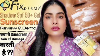 Fix Derma Shadow SPF 50 Gel Sunscreen Review  Best Sunscreen For Oily Skin  Antima Dubey Samaa [upl. by Pru]