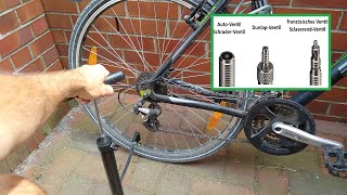 Fahrrad Reifen richtig aufpumpen – Wieviel Bar – Welches Ventil – Welche Pumpe – uvm [upl. by Reve]