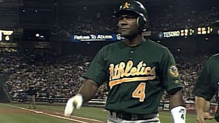 Miguel Tejada gets a grand slam hits for the cycle in 2001 [upl. by Mikael]