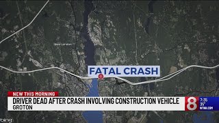 Man dies after crashing into unoccupied construction truck on I95 in Groton [upl. by Netsirc]