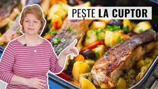 🐟 PEȘTE la CUPTOR cu LEGUME 👌 Rețeta simplă pentru începători [upl. by Cynera]