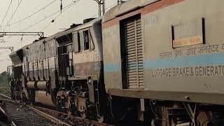 Mega Offlink 20007 UBL WDP4 Hauling 10115 Madgaon Express Arrival Departure from Vasai Road [upl. by Airetak977]