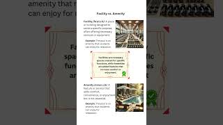 Facility vs Amenity Learn the Difference [upl. by Laoj413]