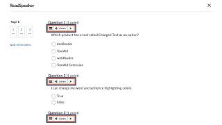 Taking Quizzes in Brightspace using ReadSpeaker webReader [upl. by Kaete332]