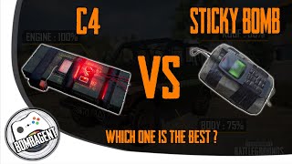 PUBG C4 New Throwable VS STICKY BOMB  COMPARISON  which one is the best   PATCH 73 [upl. by Birdie30]