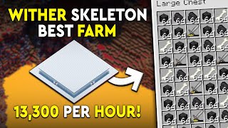 Minecraft Wither Skeleton Farm Tutotrial  Easy amp FAST  13300 PHR [upl. by Xylia510]