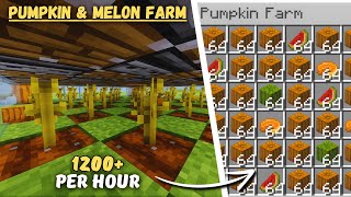 BEST MELON amp PUMPKIN FARM MINECRAFT 121 Java amp bedrock  18 stacks [upl. by Sybila398]