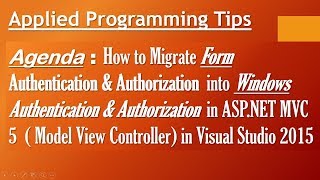 How to implement windows authentication in ASPNET MVC 5  Model view controller application Best [upl. by Wrightson]