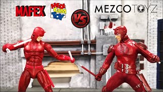 MAFEX Daredevil Vs Mezco Daredevil Comparison 112 action figure marvel mafex mezco daredevil [upl. by Hachmin]