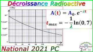 Décroissance Radioactive  Examen National 2021 PC  Exercice 5 [upl. by Etnovad]