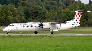 Croatia Airlines Dash8 Q400 TakeOff at Bern [upl. by Juliann370]