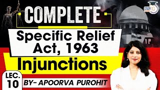 Specific Relief Act 1963  Lec 10  Injunctions  SRA  By Apoorva Purohit [upl. by Norel]