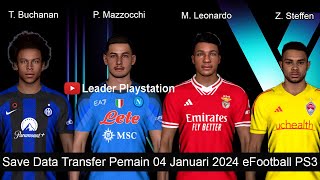 Save Data Transfer Pemain 04 Januari 2024 eFootball PS3 [upl. by Annahavas61]