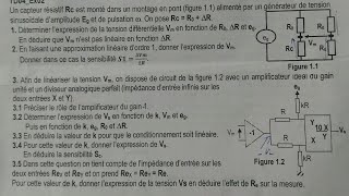 exercice corrigé capteur et instrumentation linéarisation Darija [upl. by Emeline]