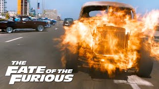 Dom vs Raldo opening race FATE of the FURIOUS 8  49 Chevy Fleetline vs 56 Ford Fairlane [upl. by Adniroc251]