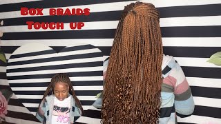 6 weeks old box braids touch up edges redonerefreshed [upl. by Dionis]