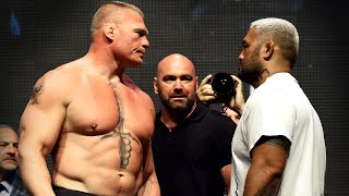 UFC 200 WeighIn Brock Lesnar and Mark Hunt come Face to Face [upl. by Vassaux]