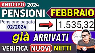 ANTICIPO⚡️ PENSIONI FEBBRAIO 2024 ➡ CEDOLINI NUOVI IMPORTI ARRIVATI❗️ AUMENTI ARRETRATI TAGLIO IRPEF [upl. by Ahcrop]