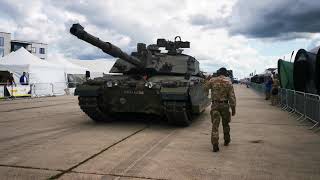 The Challenger 2 tank platoon unloading from trucks [upl. by Dnomso]