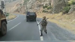 Türk askeri çatışma anı görüntüleri  Hakkaride pkk pususu  Turkish military war [upl. by Bunde719]