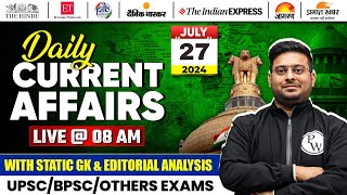 27 July Current Affairs 2024🔥 Current Affairs Today for BPSC amp PSC Exams By Barun Sir  BPSC Wallah [upl. by Uamak]