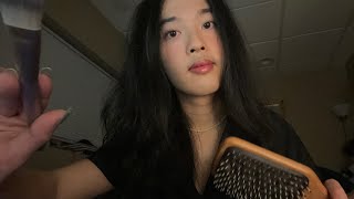 ASMR pampering you to sleep 💤 personal attention  plucking  haircut lol [upl. by Cychosz]