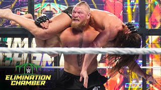 Lesnar eliminates Rollins and Riddle WWE Elimination Chamber 2022 WWE Network Exclusive [upl. by Lau]